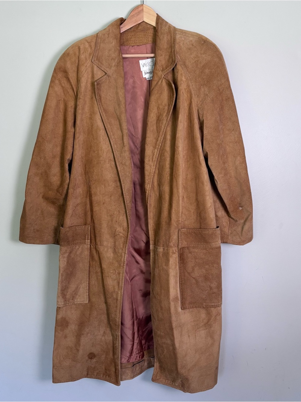 VTG 1980s VAKKO Leather Long Western Coat-Tan-Women's Size XS-Cowgirl/Rodeo